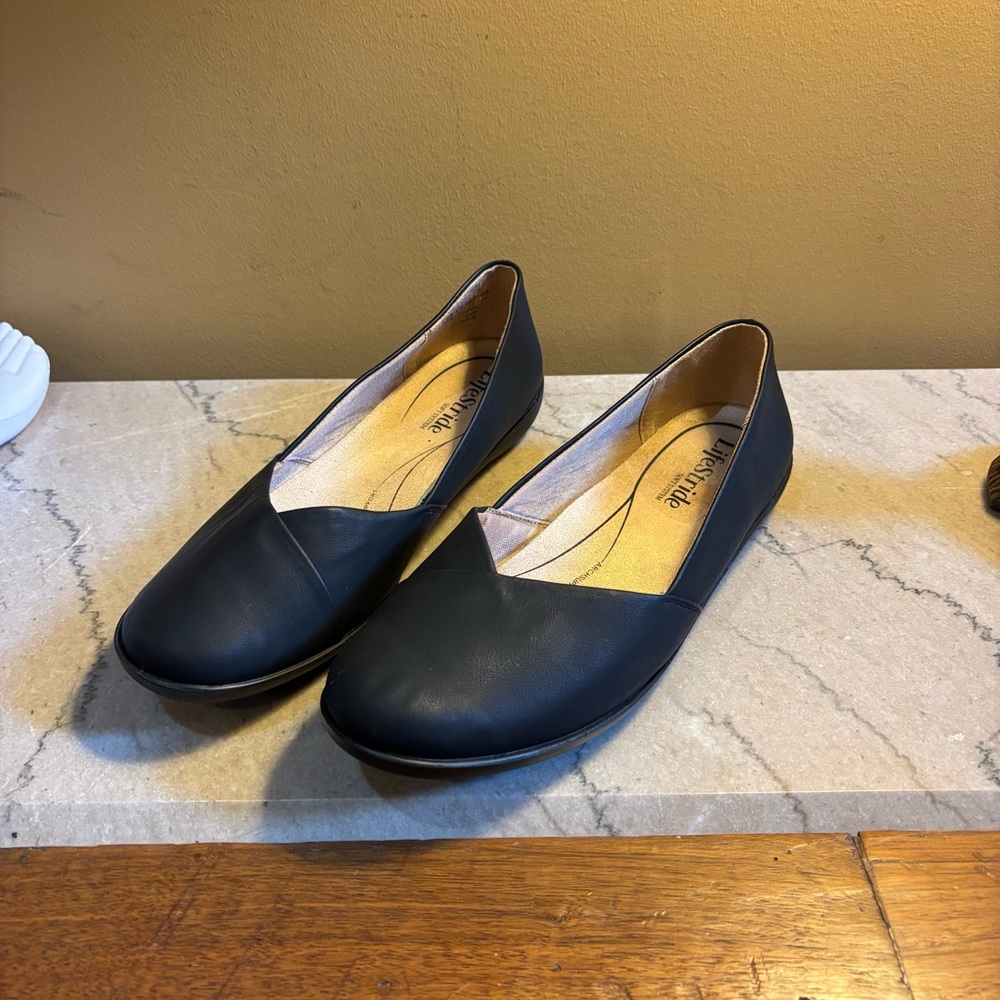 LifeStride Notorious‎ Black Flats Women’s 11M Soft System Comfort Shoes